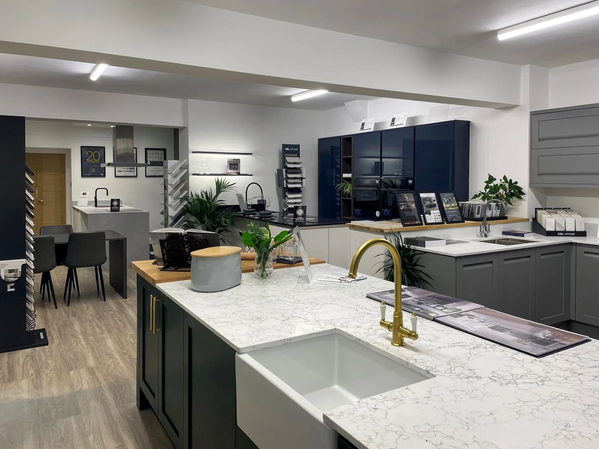 Boxwood kitchens showroom with various kitchen appliances and decor