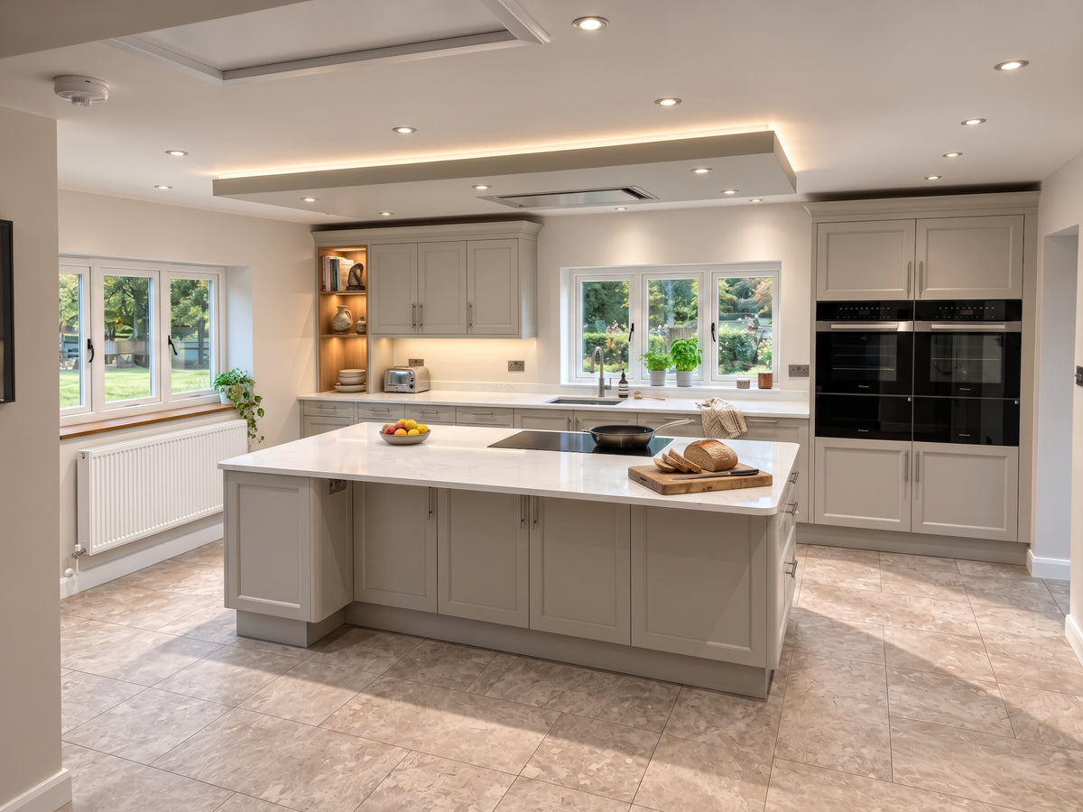 Traditional kitchen with island